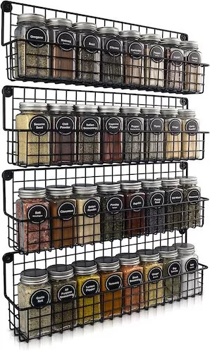 ZICOTO Farmhouse Style Hanging Spice Racks For Wall Mount