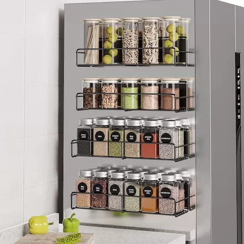 Mystozer 4 Pack Magnetic Spice Rack Organizer