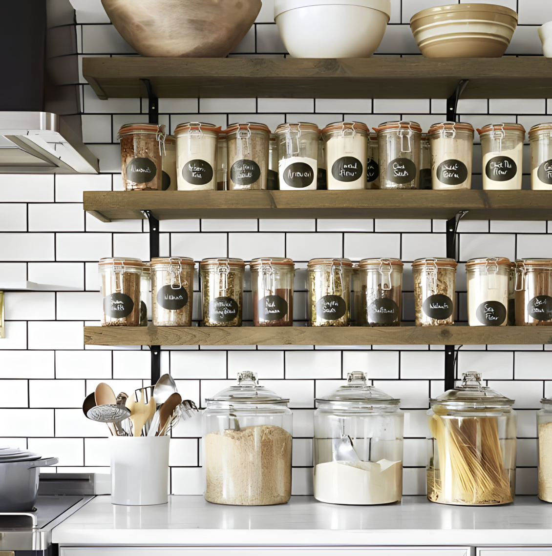 Kitchen organization and food storage jars