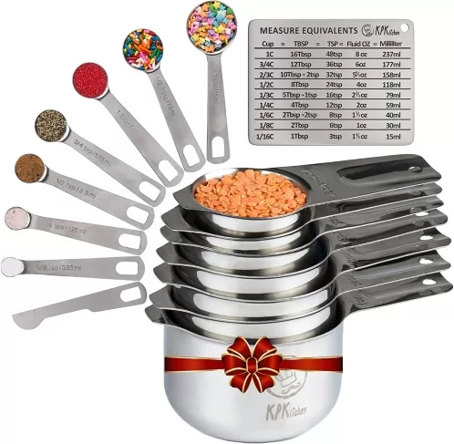 Stainless Steel Measuring Cups and Spoons Set of 16