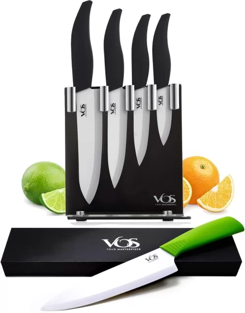 Vos Ceramic Knife Set with Holder